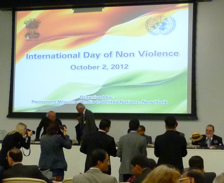 UN International Day of Non-Violence, with Keynote Address by Ambassador P.A. Nazareth, 2 October 2012