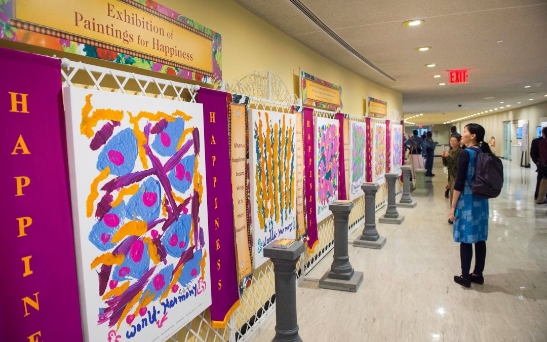 Exhibition of Paintings for Happiness at the United Nations, 19 March-6 April 2018